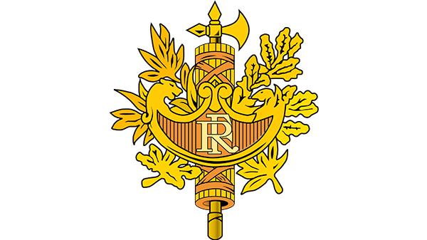 Wapen van Frankrijk - in kleur op transparante achtergrond - 600 * 337 pixels 
